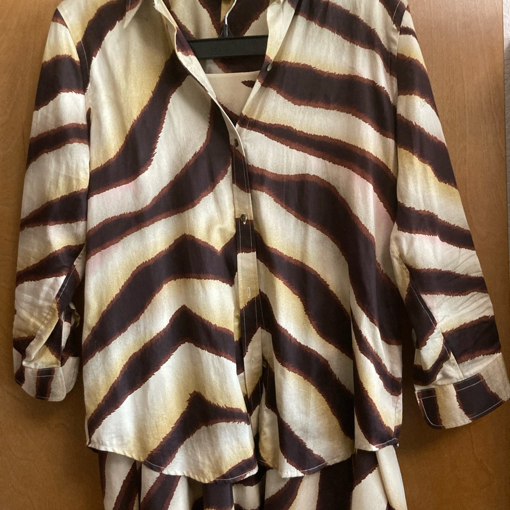 Ralph Lauren Silk Skirt n Matching Cotton Blouse